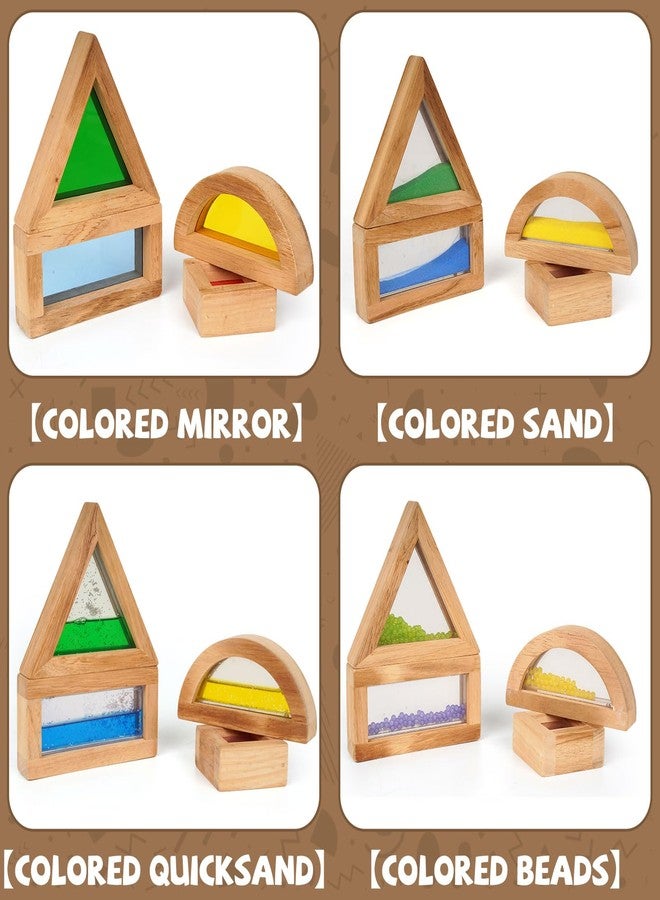 AXEARTE Large Rainbow Wooden Building Blocks for Toddlers Baby Kids, 16 Pcs Colorful Geometry Stacking Construction Toy Set Sensory Toys, Preschool Educational Toy for Boys & Girls - Image 4